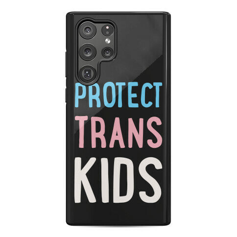 Protect Trans Kids White Print Phone Case
